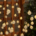 Solární světelný LED řetěz BUBBLE se 100 diodami teplý bílý