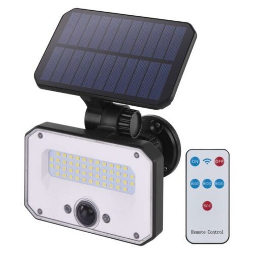 Solárny LED reflektor SPILO s pohybovým senzorom čierny/teplá biela Solárny LED reflektor SPILO s pohybovým senzorom čierny/teplá biela