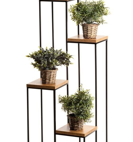 Stojan na kvety Quattro 110 cm čierny