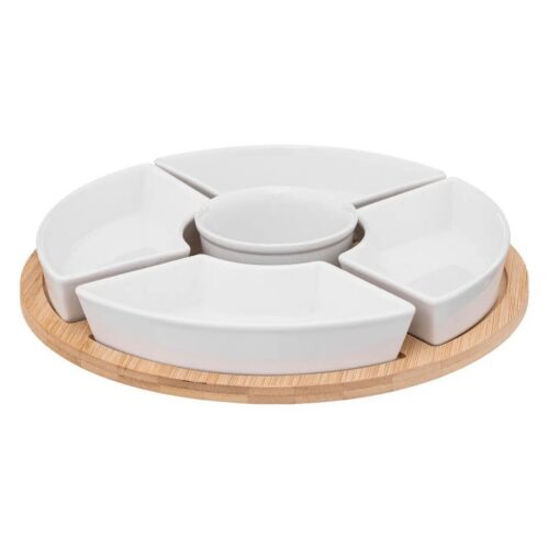 Súprava servírovacích misiek Helper porcelán/bambusové drevo Súprava servírovacích misiek Helper porcelán/bambusové drevo