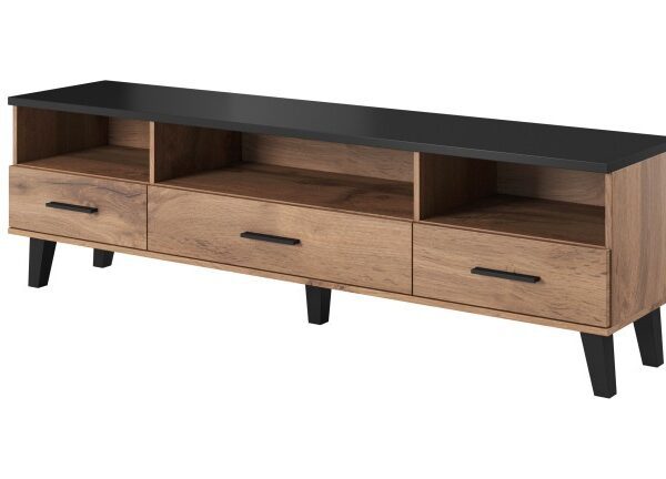 TV stolík Lotta 180 cm dub wotan/čierny