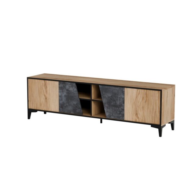 TV stolík OVO 180 cm sivý betón/dub antický