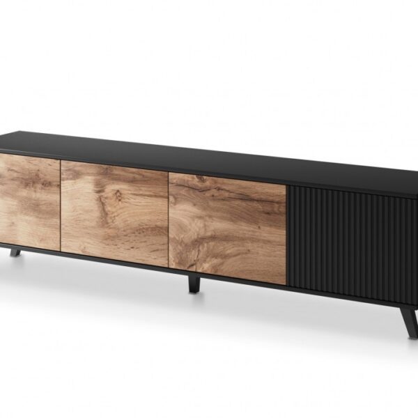 TV stolík RANDOM 200 cm dub wotan/čierny