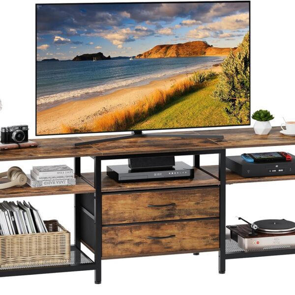 TV stolík Vasagle Nareon 160 cm hnedý/čierny