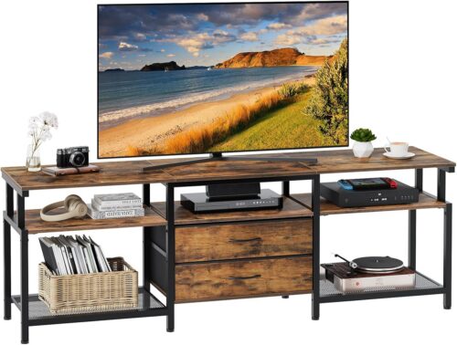 TV stolík Vasagle Nareon 160 cm hnedý/čierny TV stolík Vasagle Nareon 160 cm hnedý/čierny