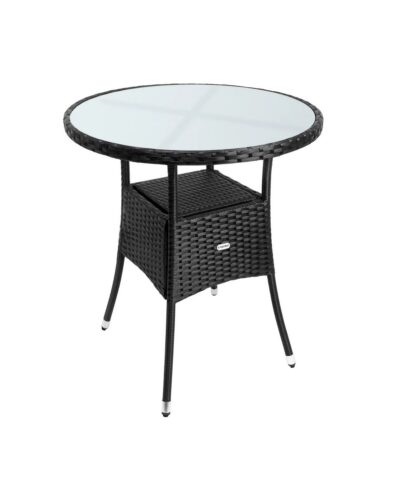 Záhradný stolík Bistra 60 cm polyratan čierny Záhradný stolík Bistra 60 cm polyratan čierny