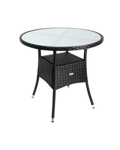 Záhradný stolík Bistra 80 cm polyratan čierny Záhradný stolík Bistra 80 cm polyratan čierny