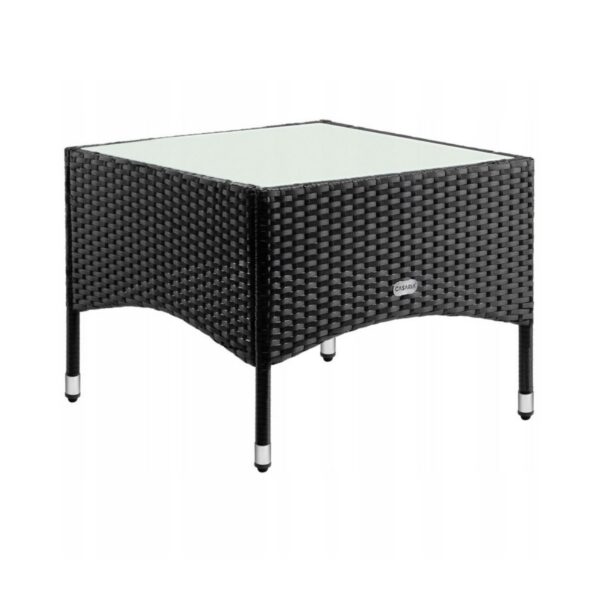 Záhradný stolík Nimor 58 cm polyratan čierny
