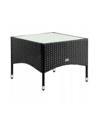 Záhradný stolík Nimor 58 cm polyratan čierny Záhradný stolík Nimor 58 cm polyratan čierny