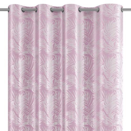 Záves AmeliaHome Velvet Silver Leaves s priechodkami 140x245 cm ružový Záves AmeliaHome Velvet Silver Leaves s priechodkami 140x245 cm ružový