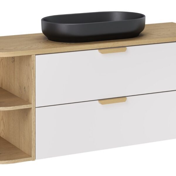 Závesná kúpeľňová skrinka Aster River s umývadlom 120 cm dub cremona/biela