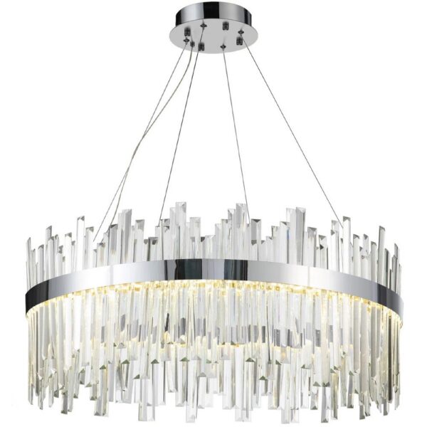 Závesný LED krištáľový luster APP1516-CP60 strieborný