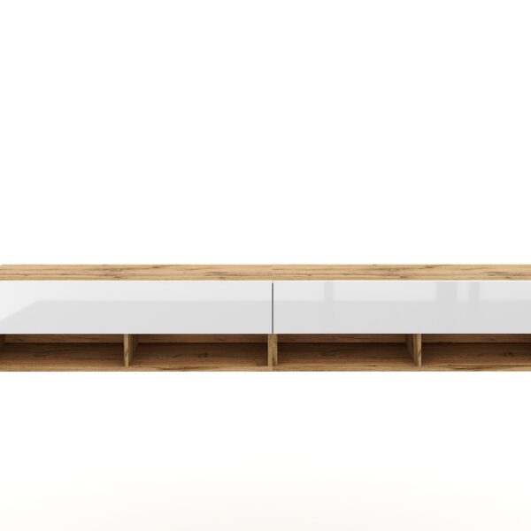 Závěsný TV stolek Derby 280 cm dub Wotan/bílý
