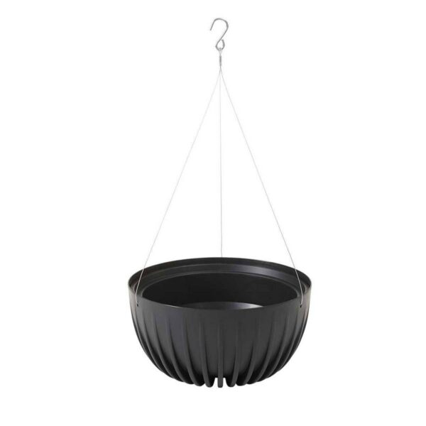 Závesný kvetináč STRIPPED ECO 24 cm čierny
