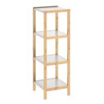 Bambusový regál Leonard 110 cm bílý/natural