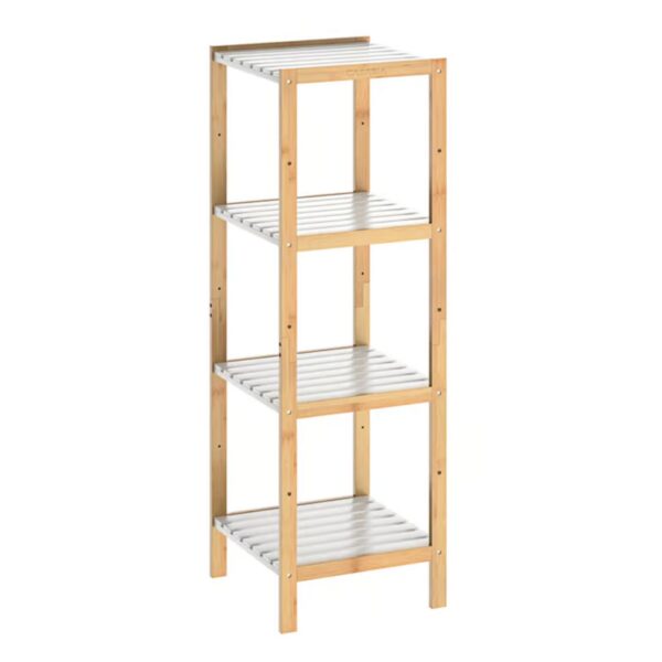 Bambusový regál Leonard 110 cm bílý/natural