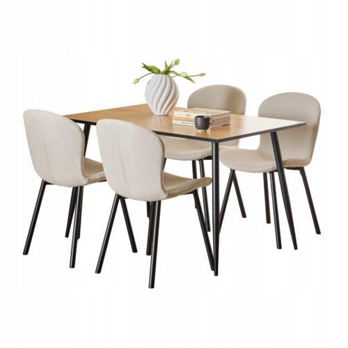 Jídelní set Wilma 120 cm dub divoký/černý Jídelní set Wilma 120 cm dub divoký/černý