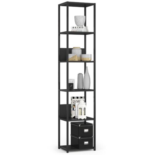 Knižnica Loft s kovovým rámom 40 cm čierna Knižnica Loft s kovovým rámom 40 cm čierna
