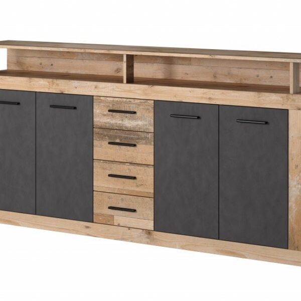 Komoda Luna 190 cm dub Matera svetlý/šedá