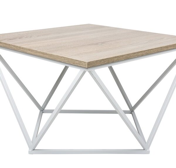 Konferenční stolek Curved 60 cm bílý/dub tmavý