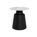 Konferenční stolek Santorini 45 cm černý/mramorově bílý