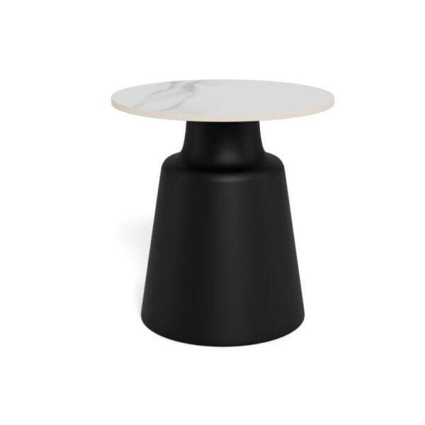 Konferenční stolek Santorini 45 cm černý/mramorově bílý