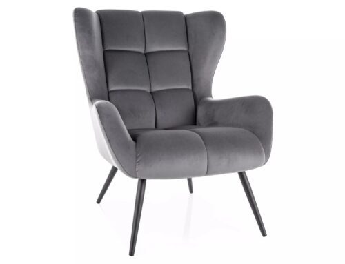 Kreslo Louis Velvet sivé/čierne Kreslo Louis Velvet sivé/čierne