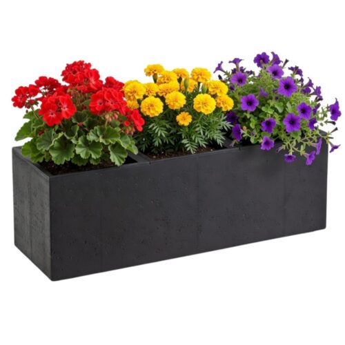 Květináč na kolečkách BETONIQUE 90x30 cm černý Květináč na kolečkách BETONIQUE 90x30 cm černý