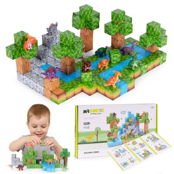 Magnetická stavebnice 142 ks DINO WORLD vícebarevná