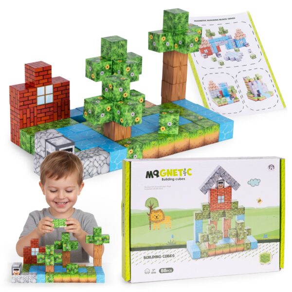 Magnetická stavebnice 88 ks MAGNETIC GARDEN HOUSE vícebarevná