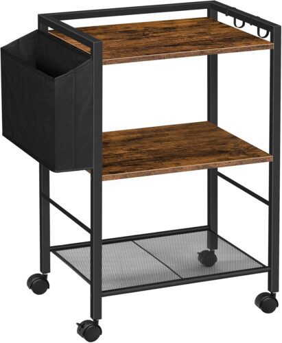 Pojízdný kancelářský regál Vasagle Celest 52 cm hnědý/černý Pojízdný kancelářský regál Vasagle Celest 52 cm hnědý/černý