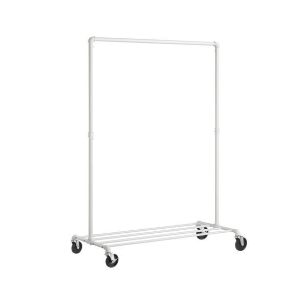Pojízdný stojan na oblečení Clair 100 cm bílý