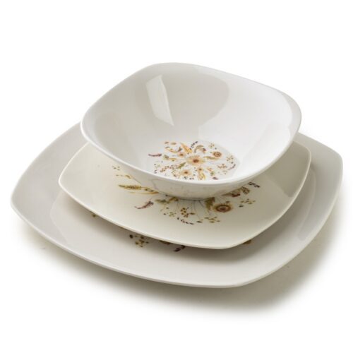 Porcelánová jídelní sada LEA Beige 18 ks bílá/béžová Porcelánová jídelní sada LEA Beige 18 ks bílá/béžová