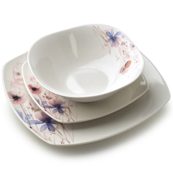 Porcelánová jídelní sada LEA Delicate 18 ks bílá/růžová