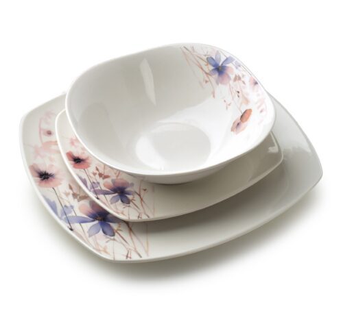 Porcelánová jídelní sada LEA Delicate 18 ks bílá/růžová Porcelánová jídelní sada LEA Delicate 18 ks bílá/růžová