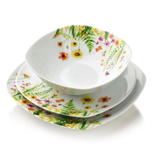 Porcelánová jídelní sada LEA Gelb 18 ks bílá/zelená Porcelánová jídelní sada LEA Gelb 18 ks bílá/zelená