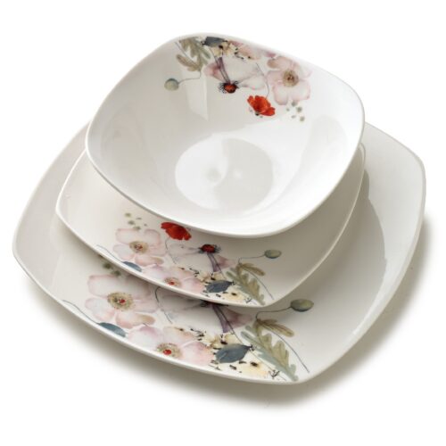 Porcelánová jídelní sada LEA Light 18 ks bílá/barevná Porcelánová jídelní sada LEA Light 18 ks bílá/barevná