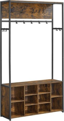 Předsíňový věšák s botníkem Vasagle Vigro 100 cm hnědý Předsíňový věšák s botníkem Vasagle Vigro 100 cm hnědý
