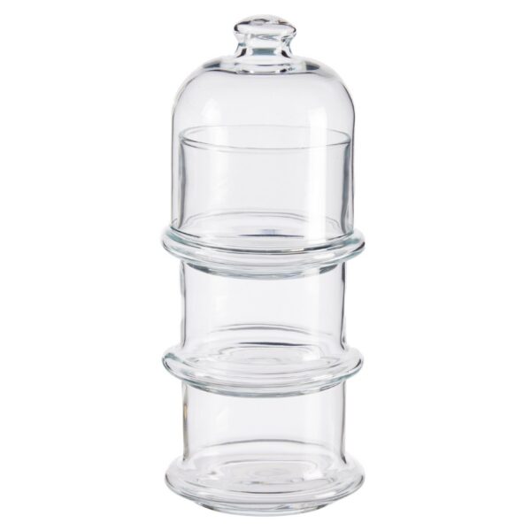 Skleněný třípatrový podnos GLASSY čirý