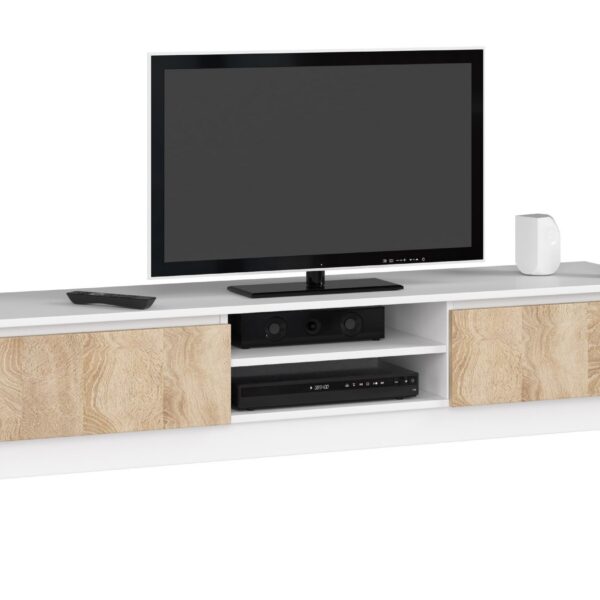 TV stolík Ronon 160 cm biely/sonoma