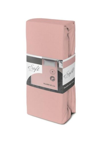 Bavlnené Jersey prestieradlo SOFT 90x200 cm + 25 cm ružové Bavlnené Jersey prestieradlo SOFT 90x200 cm + 25 cm ružové