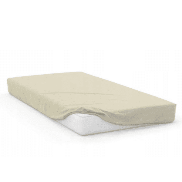 Bavlněné Jersey prostěradlo SOFT 90x200 cm + 25 cm krémové