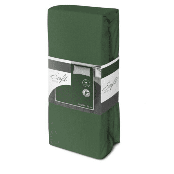 Bavlněné Jersey prostěradlo SOFT 90x200 cm + 25 cm zelené
