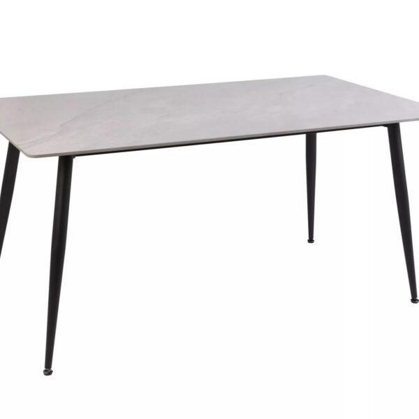 Jedálenský stôl Rion 130 cm keramika sivý mramor/čierny
