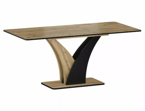 Jídelní rozkládací stůl Vento 120/160 cm dub Artisan/černý Jídelní rozkládací stůl Vento 120/160 cm dub Artisan/černý