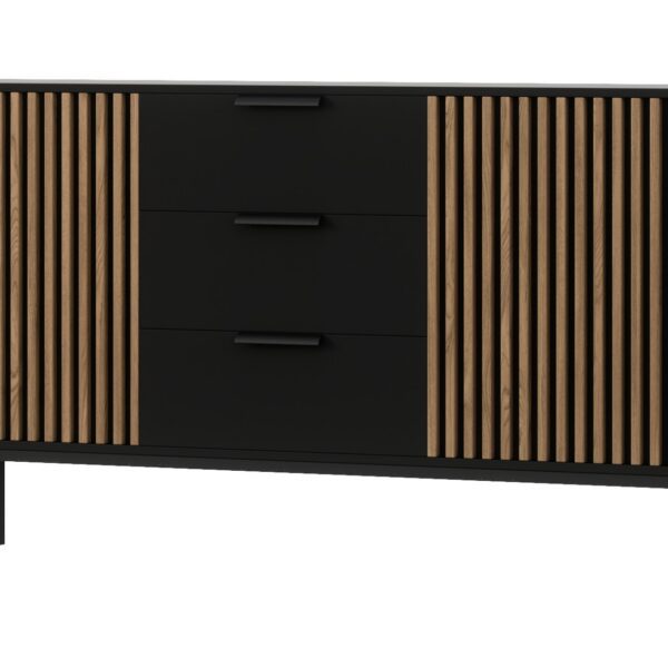 Komoda Meorati 150 cm černá/dub Artisan