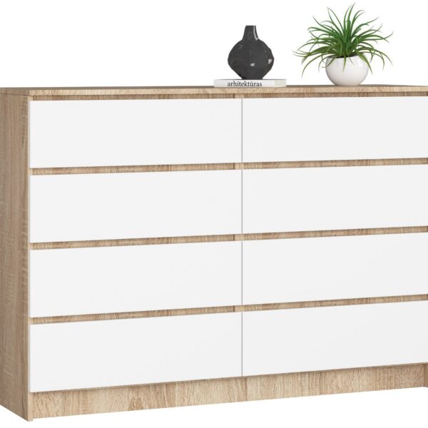 Komoda Rollo X 140 cm dub sonoma/biela