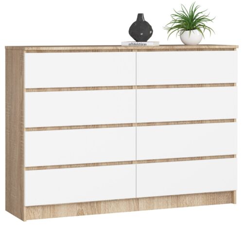 Komoda Rollo X 140 cm dub sonoma/biela Komoda Rollo X 140 cm dub sonoma/biela