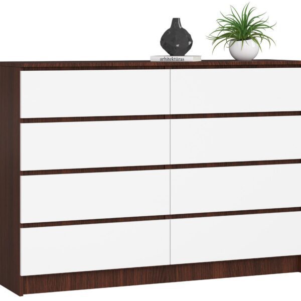 Komoda Rollo X 140 cm wenge/biela