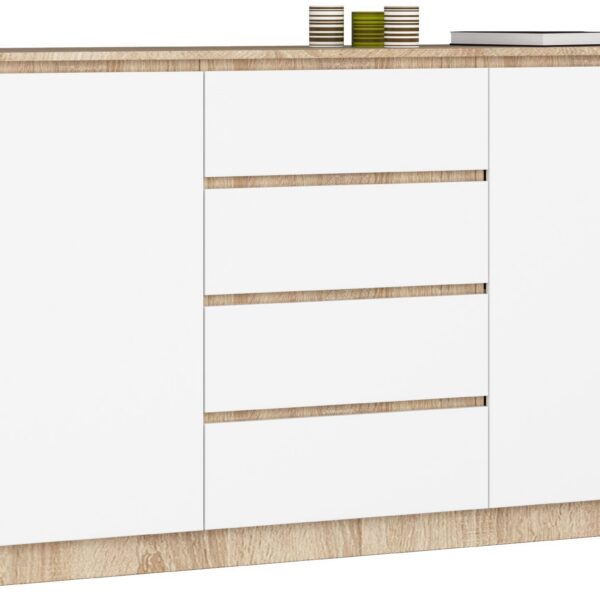 Komoda Tove K 160 cm dub sonoma/biela